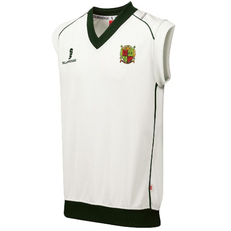 Bardon Hill CC Sleeveless Sweater Green Trim