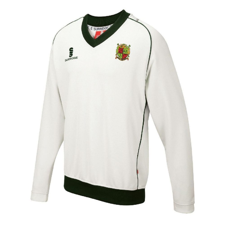 Bardon Hill CC Long Sleeve Sweater Green Trim